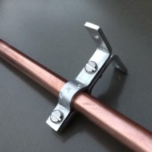 Aluminium Pipe Support Bracket Single Port 24mm Diameter