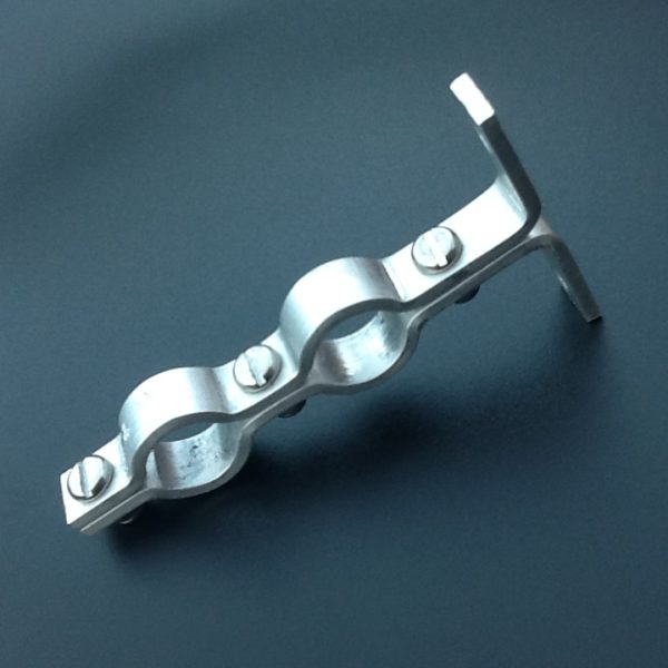 Stainless Steel Double Pipe Hanger Bracket Double Ports 15mm Diameter