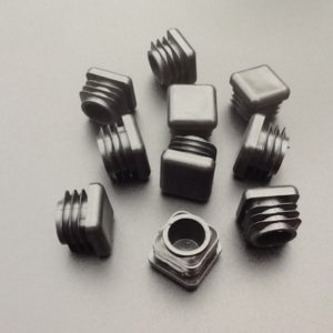 Black Plastic Square End Caps 20mm