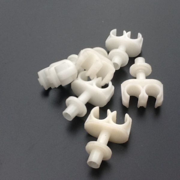 Chassis Clips White Nylon Double Pipe Fit 5/16" Diameter Chassis Clips