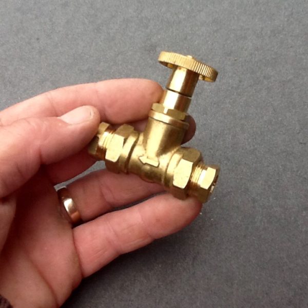 Brass Inline Valve Tap Ideal For 10mm Copper Pipes