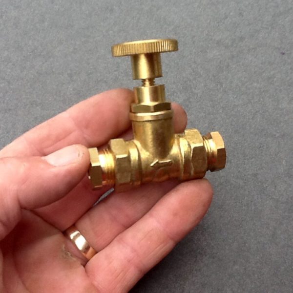 Brass Inline Valve Tap Ideal For 10mm Copper Pipes