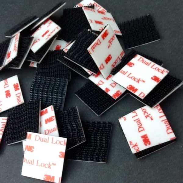 3M Dual Lock Stronger than Heavy Duty Hook Loop tape pieces with adhesive back