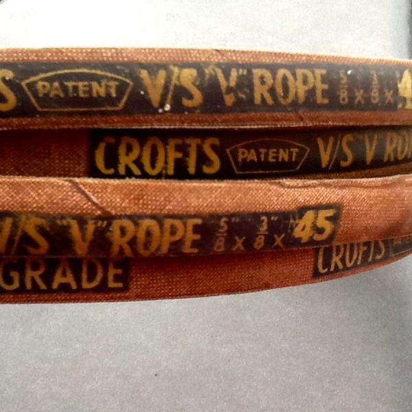 V Belt Crofts Supror Grade V/S V Rope 5/8" X 3/8" X 45