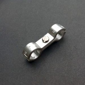 Aluminium Pipe Support Clamp Bracket Double Ports 19mm Diameter