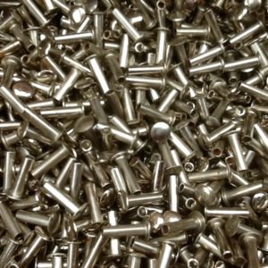 Nickel Plated Semi Tubular Rivets 5/32" Diameter 9/16" Long