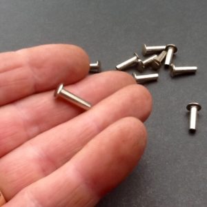 Nickel Plated Semi Tubular Rivets 5/32" Diameter 9/16" Long