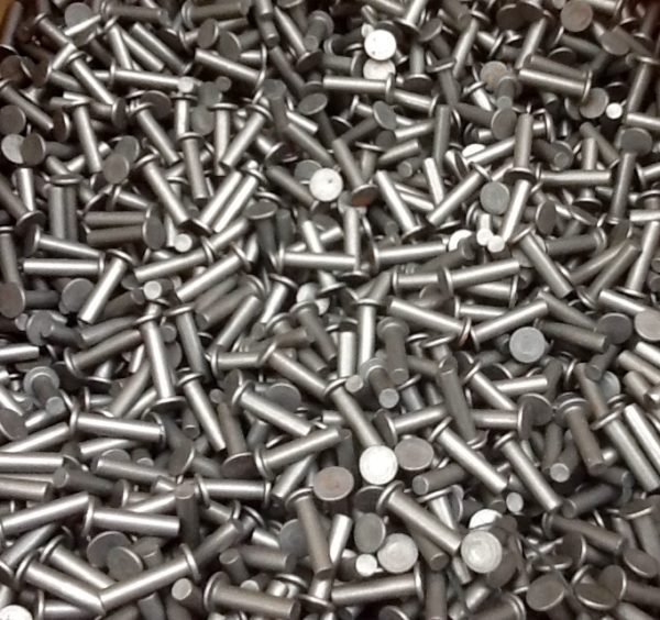 Solid Rivets 1/8" Diameter 1/2" long Flat Head Rivets