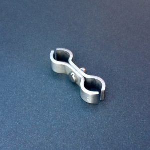 Stainless Steel Double Pipe Support Clamp 14mm Ports / 12mm X 3mm