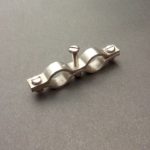 Stainless Steel Double Pipe Clamp Bracket 15mm Diameter