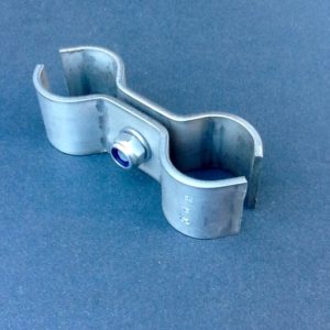 Stainless Steel Pipe Clamp Bracket Double Ports 34mm Diameter