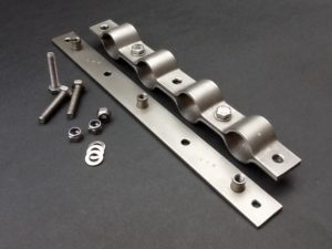 Multi Pipe Clamp Aluminium Four Ports 25mm Diameter / 25mm X 3mm