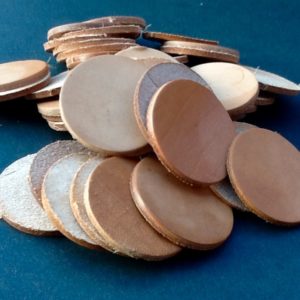 Leather Discs Tan Leather Disc 43mm Diameter X 3.5mm Thick