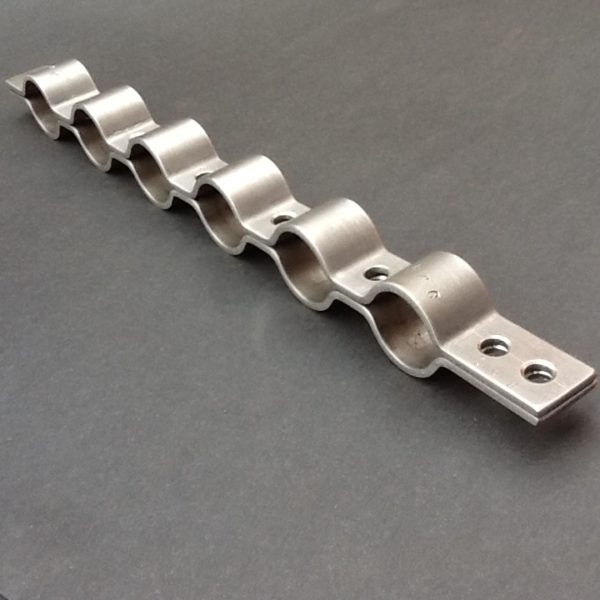 Stainless Steel Multi Pipe Clamp Bracket Six 27mm Diameter Ports