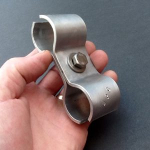 Aluminium Pipe Clamp Double Ports 35mm Diameter / 38mm X 3mm