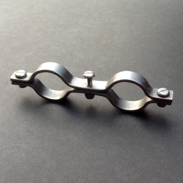 Stainless Steel Pipe Fitting Bracket Double Ports 22mm / 12mm X 3mm - Image 2