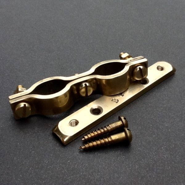Brass Pipe Clamp Bracket Wall Mount 15mm Adjustable Double Ports BPC Engineering