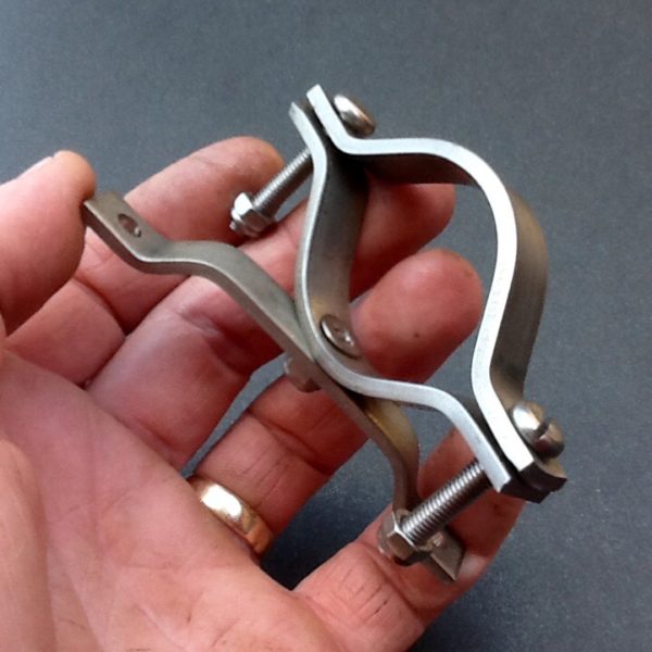 Adjustable Pipe Clamp Bracket Stainless Steel 35mm - 45mm. BPC Engineering www.britishpipeclamps.co.uk