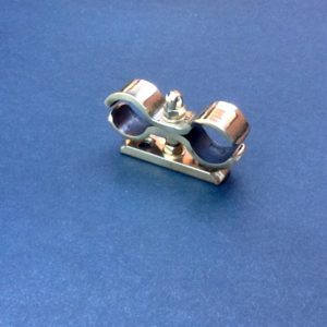 18mm Diameter Brass Wall Mount Double Pipe Clamp Bracket www.britishpipeclamps.co.uk BPC Engineering 