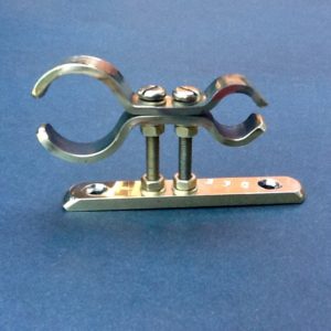 Brass Pipe Clamp Bracket Solid Brass 19mm 28mm Double Ports