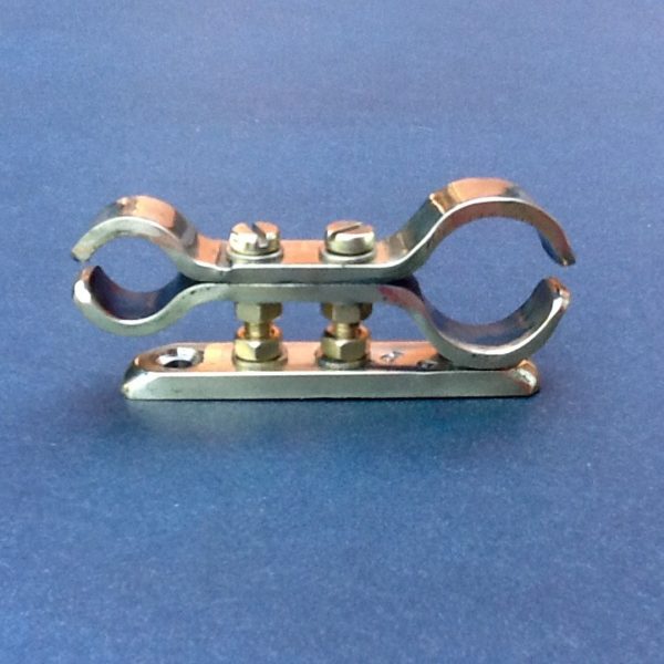 Brass Pipe Clamp Bracket Solid Brass 14mm 25mm Double Ports