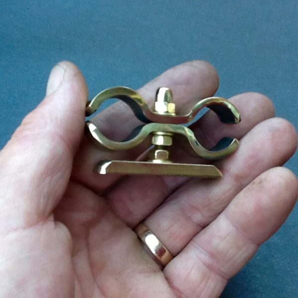 Brass Wall Mount Double Pipe Clamp Bracket www.britishpipeclamps.co.uk BPC Engineering
