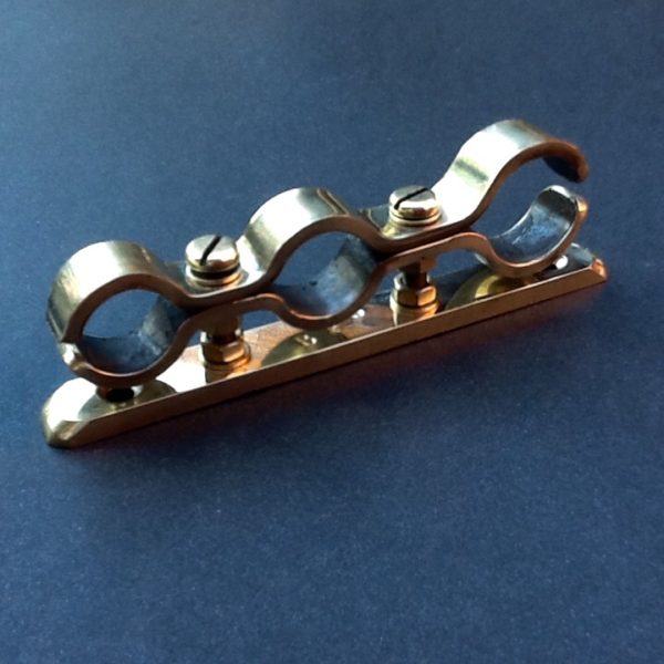 Polished Brass Pipe Clamp Bracket Multi Clamp www.britishpipeclamps.co.uk