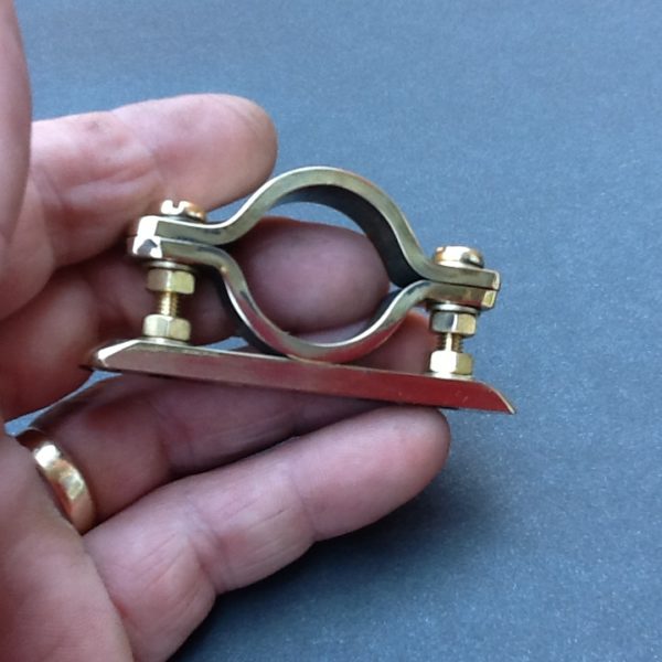 Brass Pipe Clamp 23mm Diameter Single Port Solid Brass