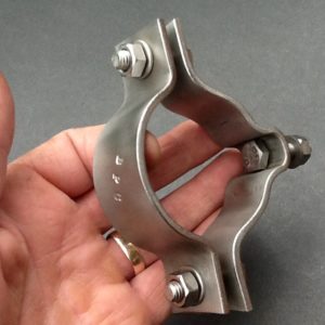 Universal Pipe Clamp 62mm Diameter Stainless Steel 316L