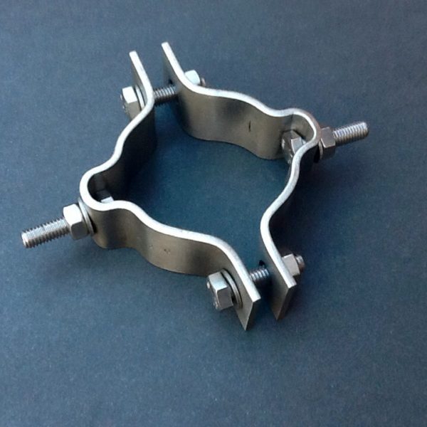 Universal Pipe Clamp Bracket 53mm Diameter Stainless Steel