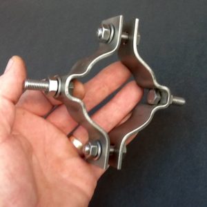 BPC 60mm Diameter Universal Double Bolt Pipe Clamp Bracket