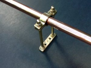 Brass Pillar Bracket For 18mm Diameter Pipes 65mm Surface Distance 
