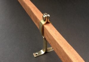 Brass Hanging Rail Bracket For 30mm X 20mm Square Mahogany Rail
