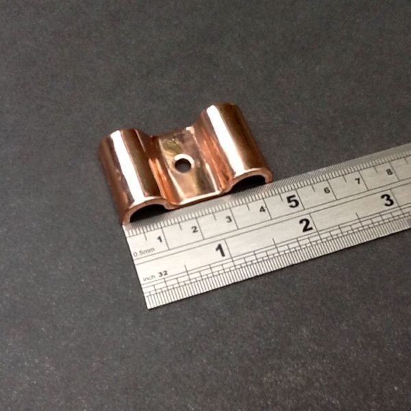 Double p-clip Pipe Fastener Copper For 3/8" OD Pipes. BPC Engineering