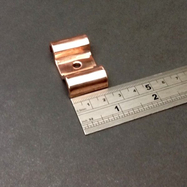 Double p-clip Pipe Fastener Copper For 3/8" OD Pipes. BPC Engineering