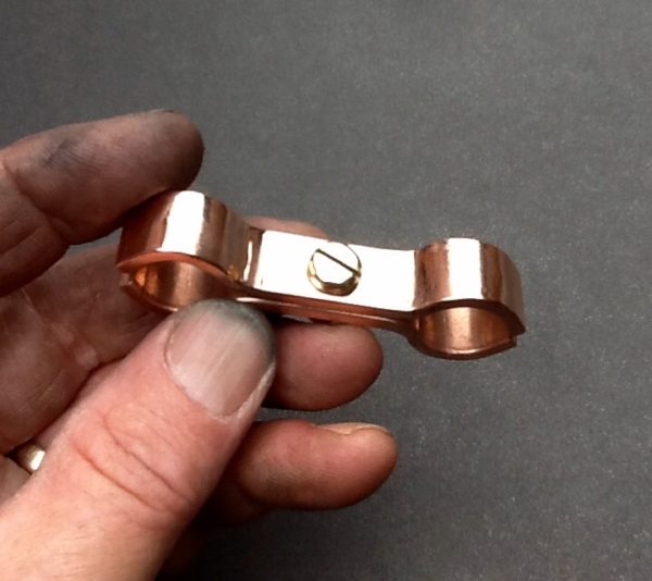 Copper Saddle Clamp Double Ports Spacer Bracket 15mm Diameter