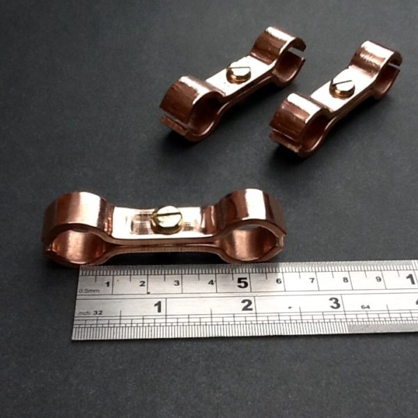 Copper Saddle Clamp Double Ports Spacer Bracket 15mm Diameter