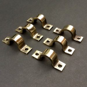 16mm Pipe Clips Brass For 16mm OD Pipes (QTY 6)