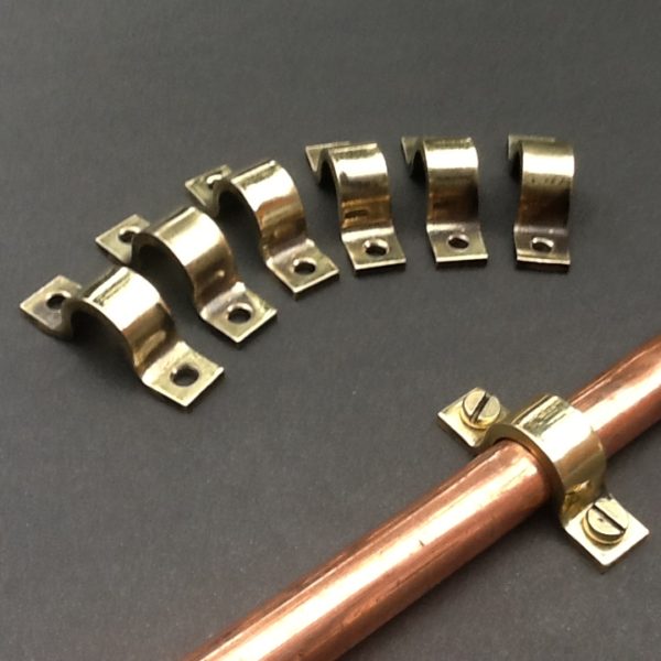 16mm Pipe Clips Brass For 16mm OD Pipes (QTY 6)