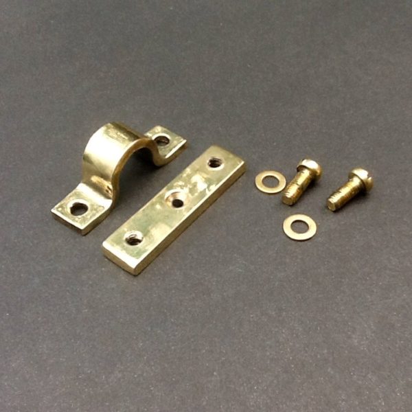 Classic Brass Wall Mount Pipe Clips For 15mm OD Pipes