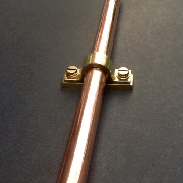 Brass Wall Mount Pipe Clips For 15mm OD Pipes