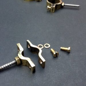 18mm OD Pipe Clip Wall Mount Brass For 18mm Diameter Copper Pipes