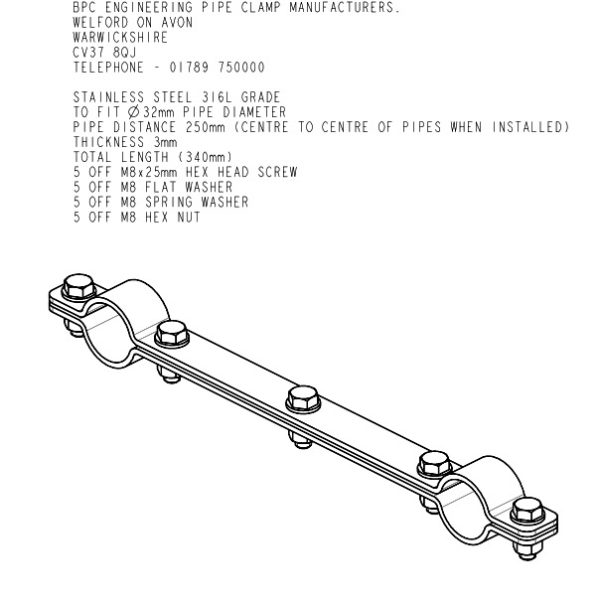 Stand Off Tube Pipe Brace