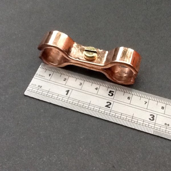 Copper Saddle Clamp Double Ports Spacer Bracket 15mm Diameter