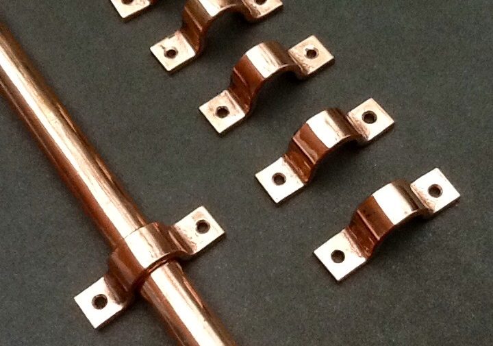 15mm Pipe Clips Copper For 15mm Outside Diameter Water Pipes