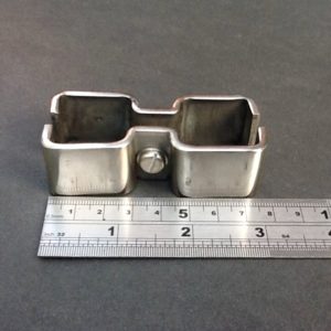 Square Tube Brackets 316L Stainless Steel Double 25mm BPC252A