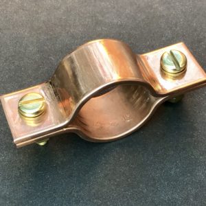 Copper clamping brackets for pipes and tubes