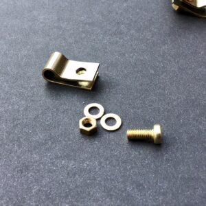 1/4" P Clips Imperial Brass Fasteners With 5mm Screws Washers & Nuts