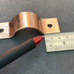 Copper clamping brackets for pipes and tubes