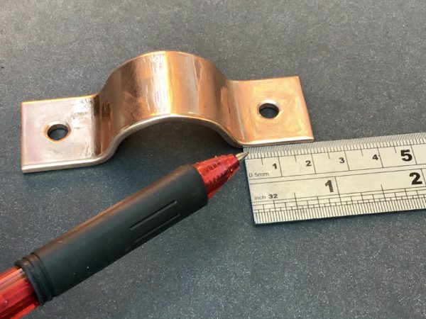 Copper clamping brackets for pipes and tubes